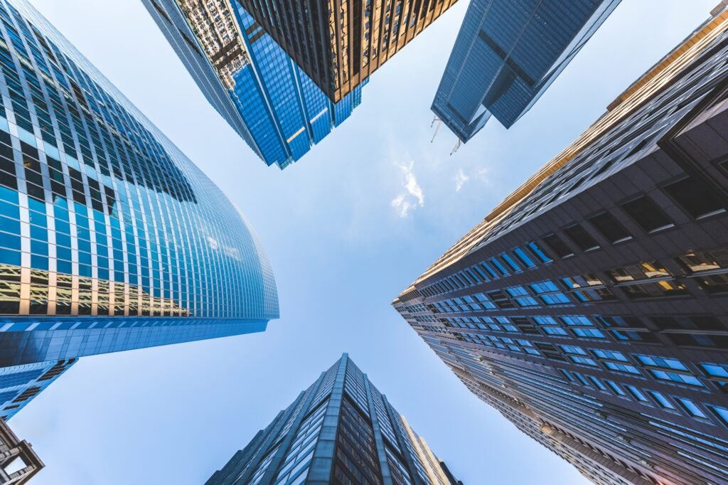 Modern skyscrapers reaching for the sky in chicago
